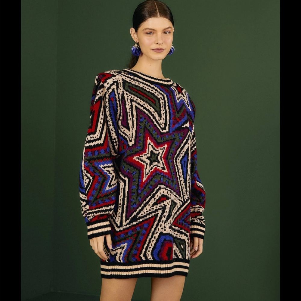 FARM RIO MYSTIC TRIP SWEATER DRESS